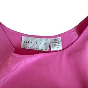 Impeccable vintage silk lore Women's Pink wide strap tank top size small